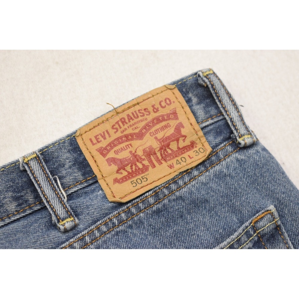 Levi's 505 Regular Fit Straight Leg Denim‎ Blue Jeans Mens Size 40 x 30